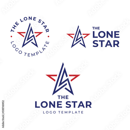 Lone Star Initial Letter LS SL Texas Five 5 Pointed Pentagram logo design