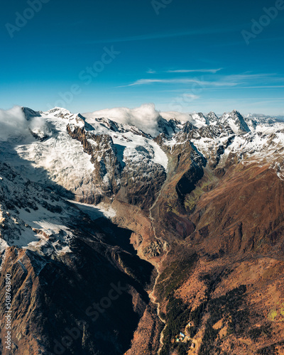 Snowy winter mountains with valley in Caucasus region in Russia © SDF_QWE