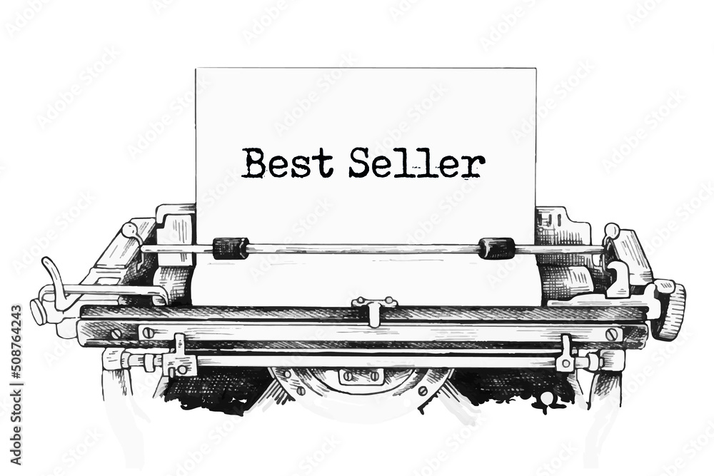 Best Seller message typed on a vintage typewriter
