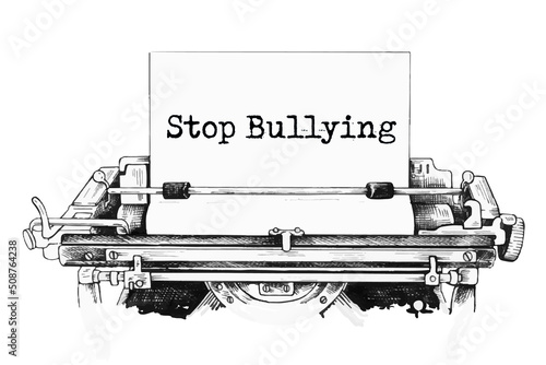 Stop Bullying written on vintage typewriter