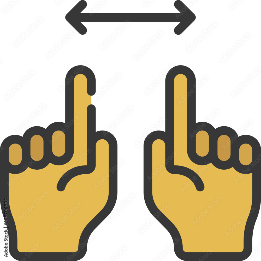 Obraz premium Two Hands Move Outwards Icon