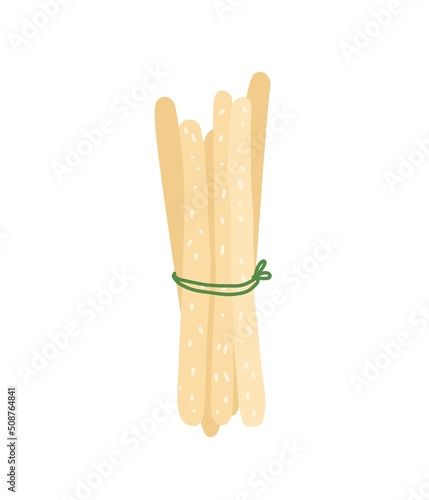 Grissiini illustration. Italian appetizers. Antipasti. Vector illustration for menu, packaging.