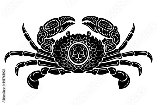 crab zentangle arts. isolated on a white background.