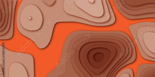 abstract background with waves. Abstract papercut and multi layer cutout geometric pattern on vector color gradient paper cut background..