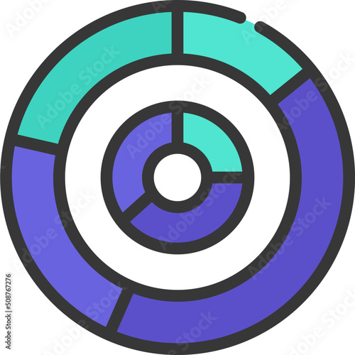 Double Donut Chart Icon