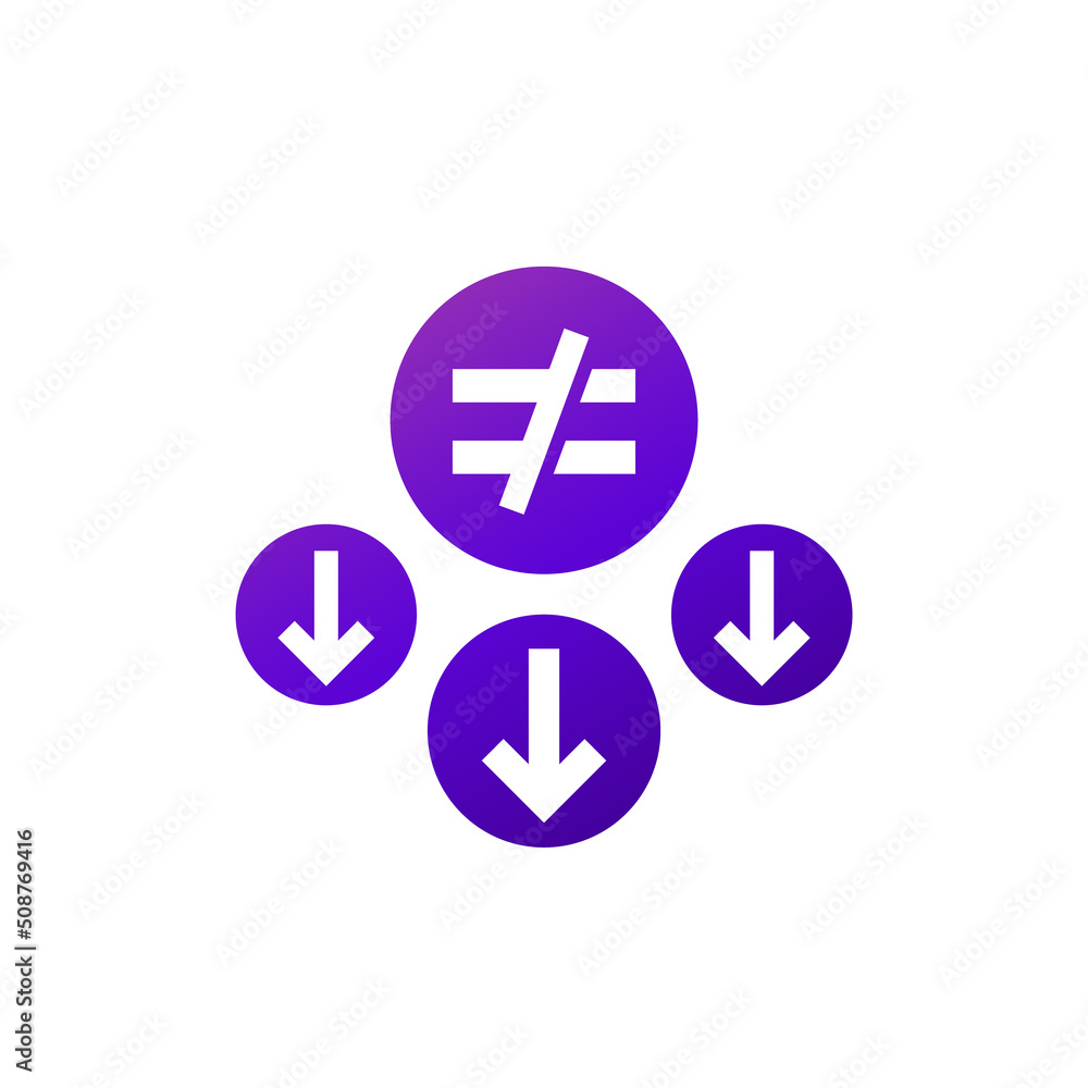 Reduced inequality icon, vector design Reduced inequality icon, vector design