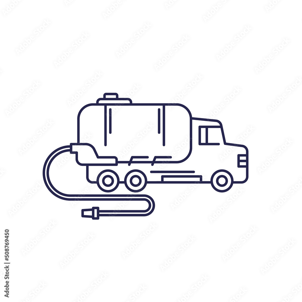 vacuum truck icon, line vector vacuum truck icon, line vector