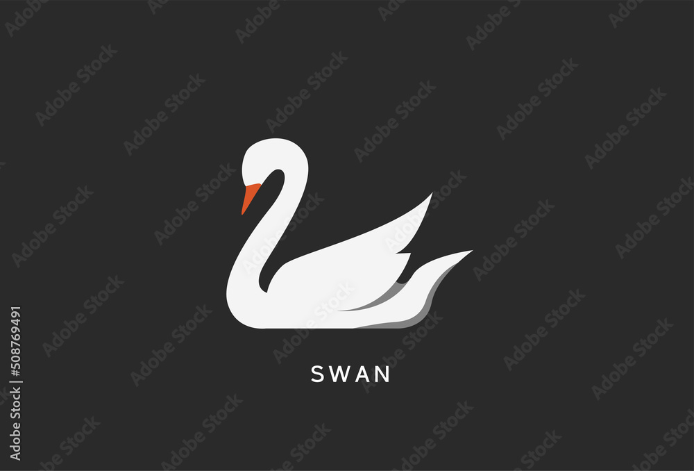 Fototapeta premium Swan logo Template vector illustration design
