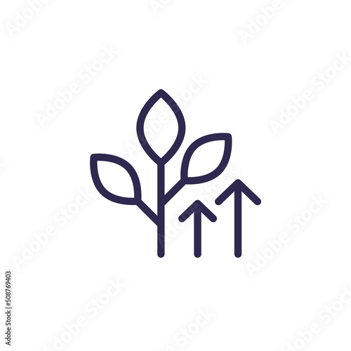 increase plant growth line icon