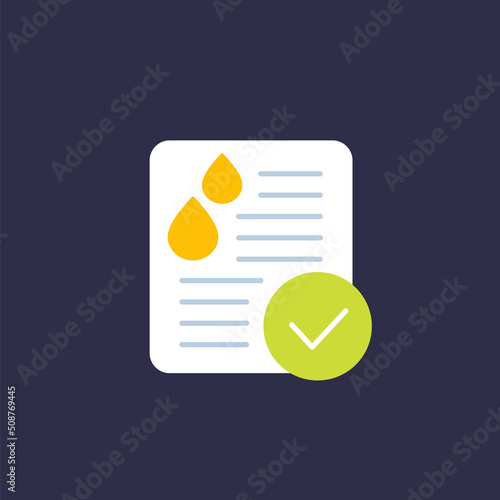 urine test icon with a check mark