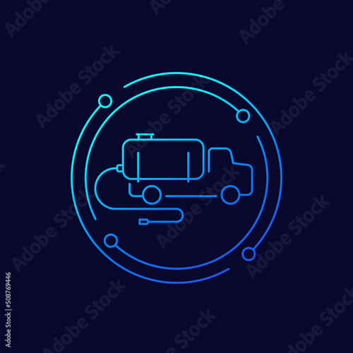 vacuum truck icon, linear design