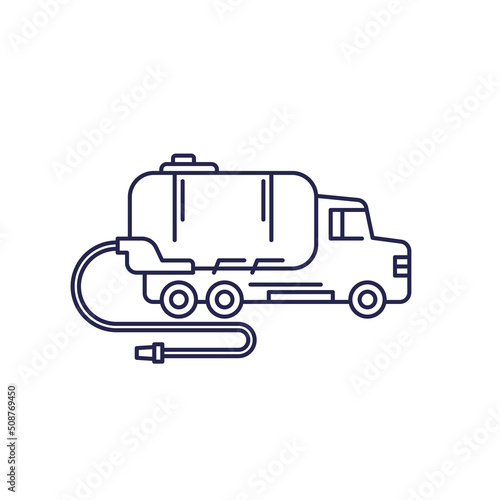vacuum truck icon, line vector
