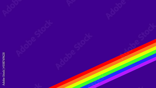 Pride month concept. Purple background with rainbow stripes. LGBTQ concept background.