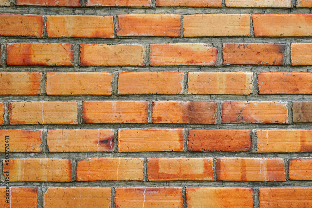 Fototapeta premium wide old red brick wall texture background home or office design backdrop