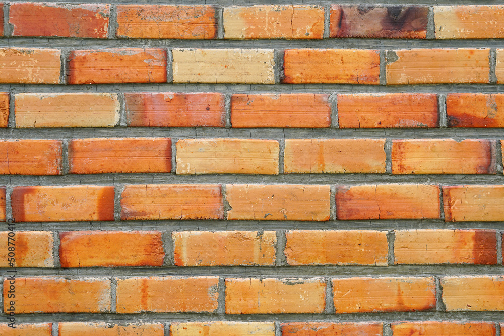 Obraz premium wide old red brick wall texture background home or office design backdrop