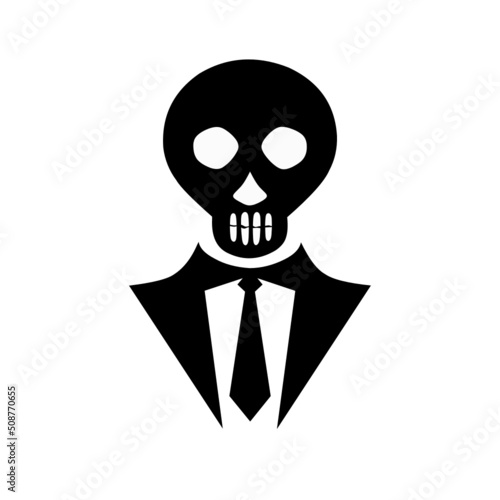 skull tie logo with simple design