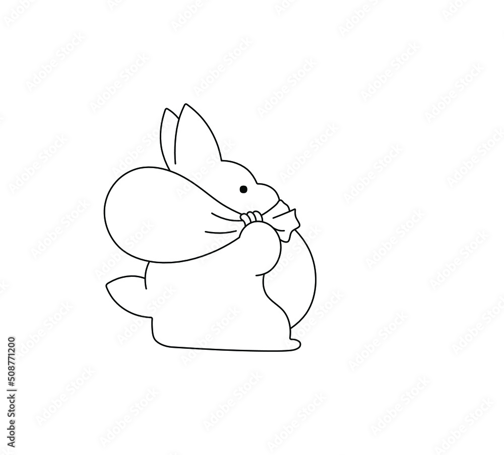 Vector isolated anime cartoon character line drawing. Minimal line ...