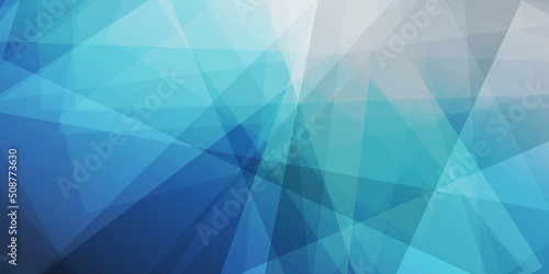 Grey and Blue Dark 3D Glowing Triangle Shaped Translucent Overlaying Planes, Geometric Shapes Pattern, Abstract Futuristic Vector Background, Texture Design, Template