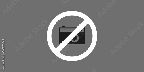 Image Missing, Banned or Not Available, Broken Link - Grey Pictogram with Retro Style Camera for Web Design - Editable Vector Format Included