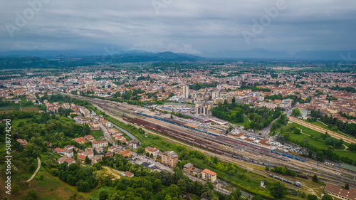 Aerial View of Vicenza, Veneto, Italy, Europe, World Heritage Site © Simoncountry