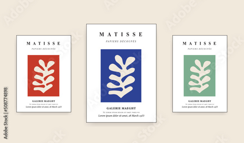 Matisse Abstract Art Set, Aesthetic Modern Art, Boho Decor, Minimalist Art, Illustration, Vector, Poster, Postcard. Collection for decoration. Vector all isolated. Set of abstract trendy creative art.