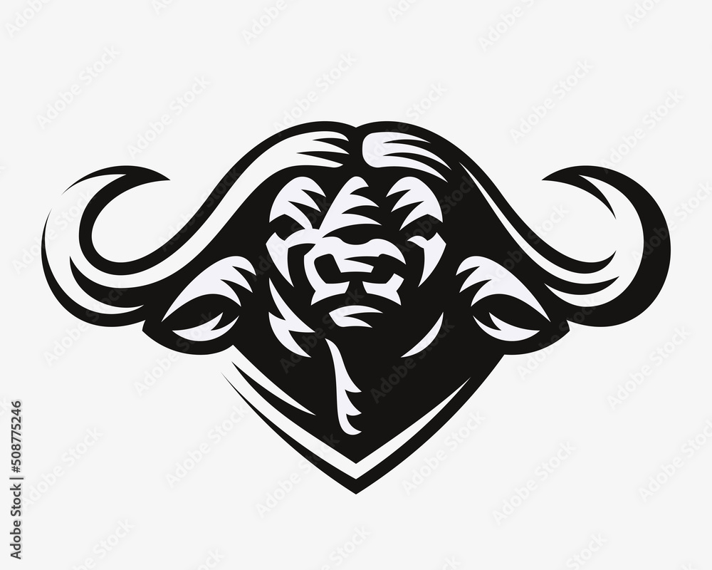 Buffalo modern logo. Taurus emblem design editable for your business. Bull vector illustration.