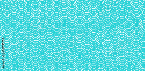 Traditional japanese seigaiha ocean waves. Seamless Pattern for your design