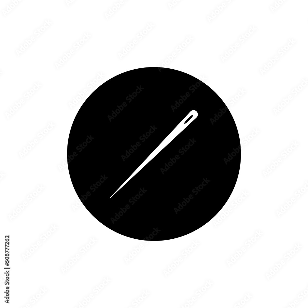 Needle icon in black round Needle icon in black round