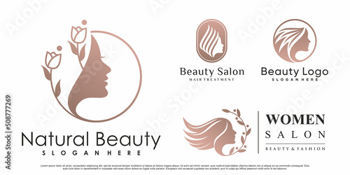 Set of abstract natural beauty logo design for salon with creative element Premium Vector
