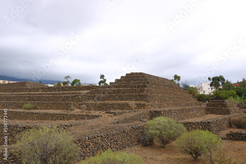 Ancient Guanche Guimar Pyramids in Tenerife Island photo