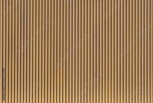 Vertical wooden slats on building facade photo