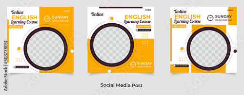 English learning social media advertisement post template