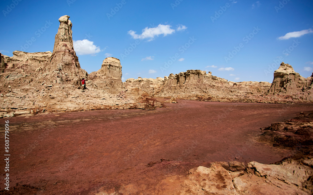 Mysterious salt-rock zone near the Dallol Volcano in the Danakil Desert, Afar Region, Ethiopia