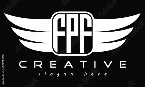 FPF three Letter wing  morden creative concept icon company logo design, Vector template photo