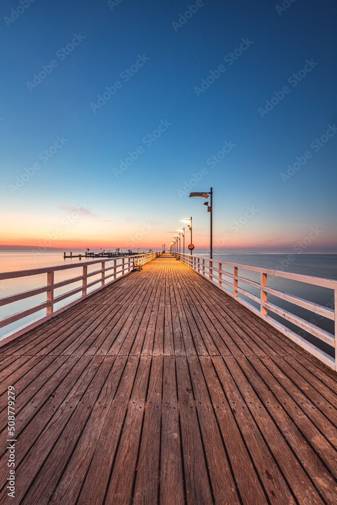 Sunrise over the pier in Mecheliki Sunrise over the pier in Mecheliki