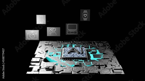 AI artificial intelligence digital  cybernetic circuit brain