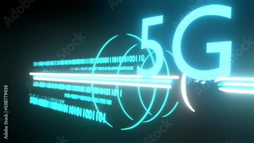 5G background. Mobile internet concept. 3D Rendering