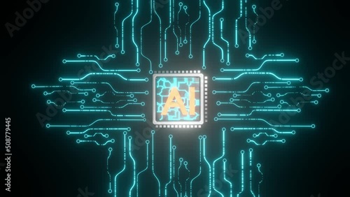 AI artificial intelligence digital  cybernetic circuit brain