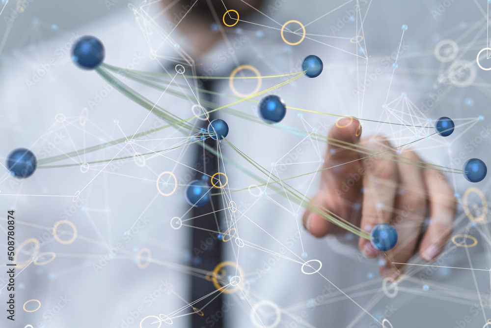 Global network. Blockchain. 3D illustration. Neural networks and artificial intelligence. Abstract Global network. Blockchain. 3D illustration. Neural networks and artificial intelligence. Abstract