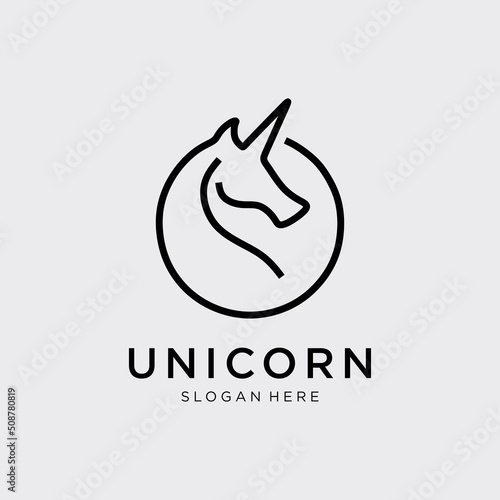 Unicorn logo design template.