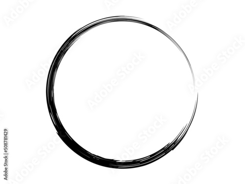 Grunge circle made for your project.Grunge oval frame made of black ink.Grunge marking element.