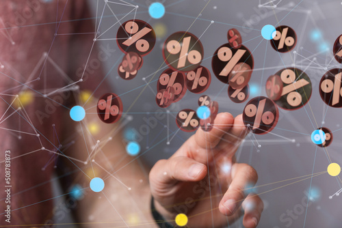 sale digital percent in hand.