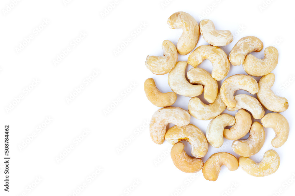Cashew nuts isolated on white background Cashew nuts isolated on white background