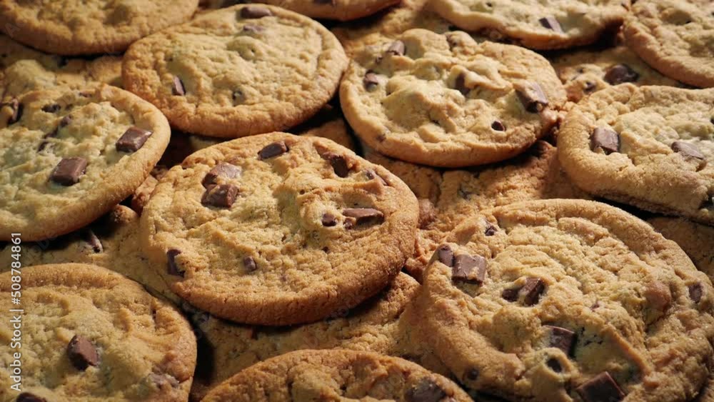 Tray Of Freshly Baked Chocolate Chip Cookies Tray Of Freshly Baked Chocolate Chip Cookies