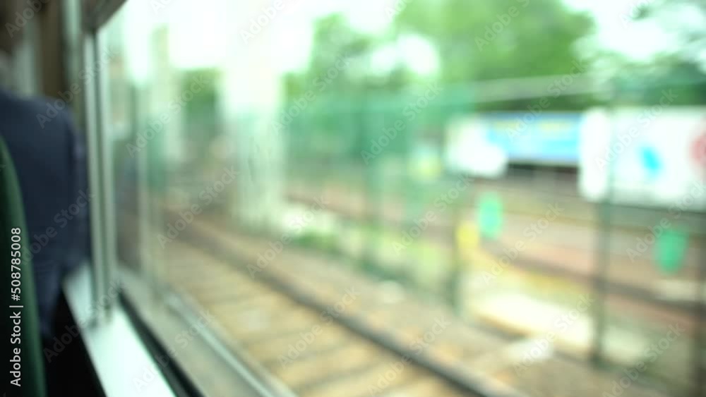 電車の窓からの景色 スローモーション 電車の窓からの景色 スローモーション