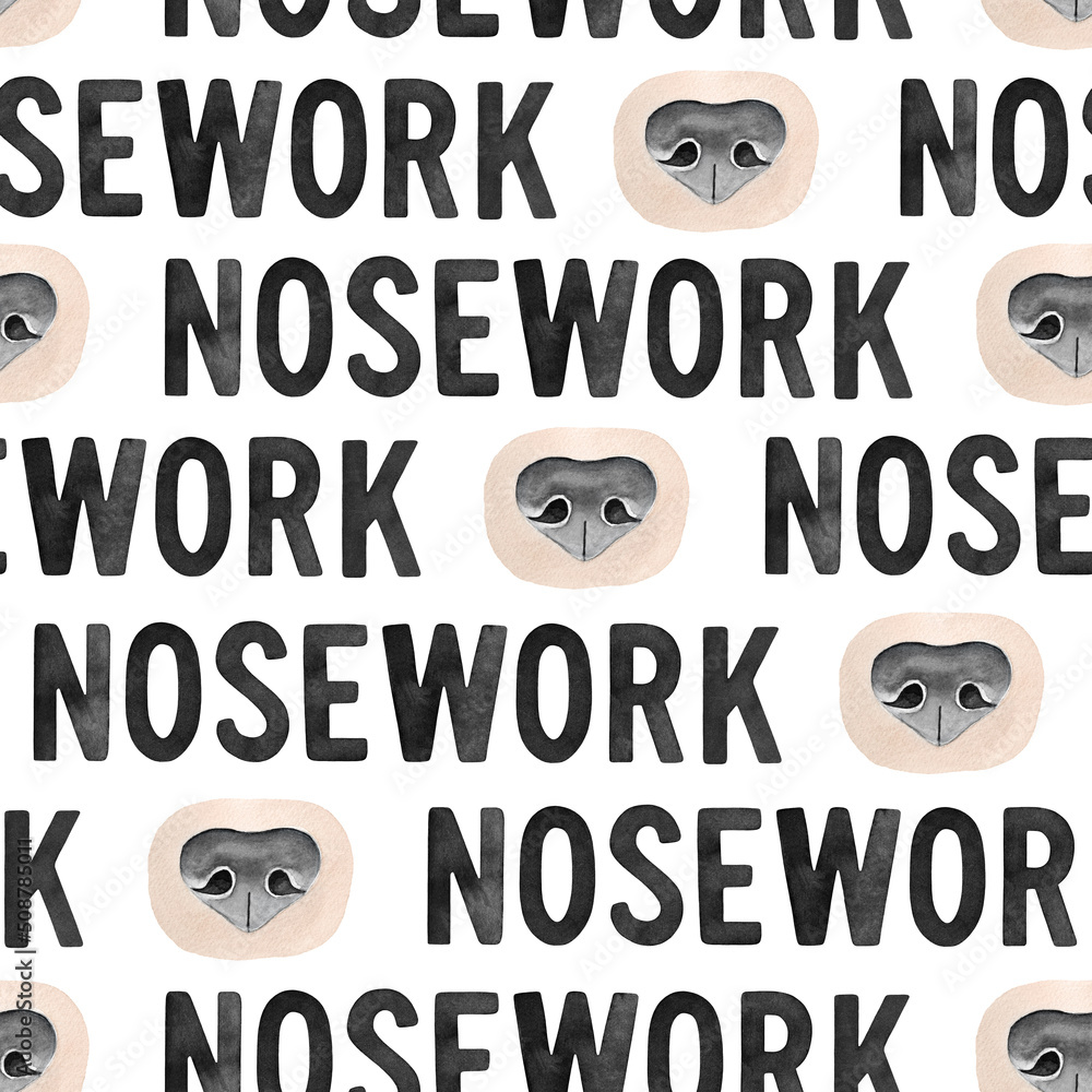Seamless repeatable pattern of dog nose and Seamless repeatable pattern of dog nose and