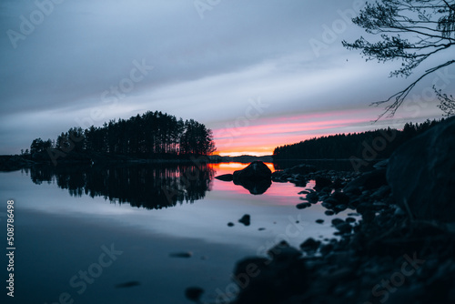 blue colourfull sunset photo