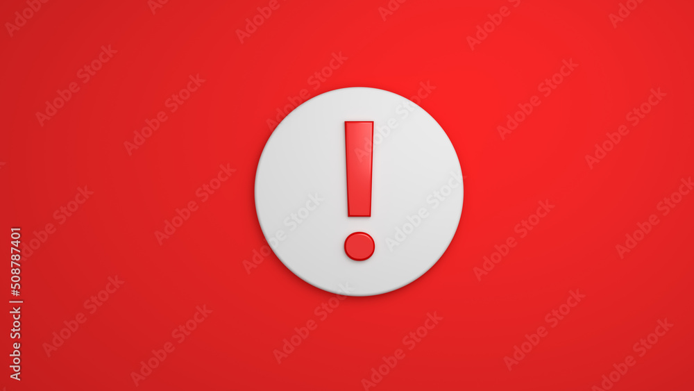Red notification reminder icon attention alert alarm notice sign social button important symbol 3d danger background Red notification reminder icon attention alert alarm notice sign social button important symbol 3d danger background