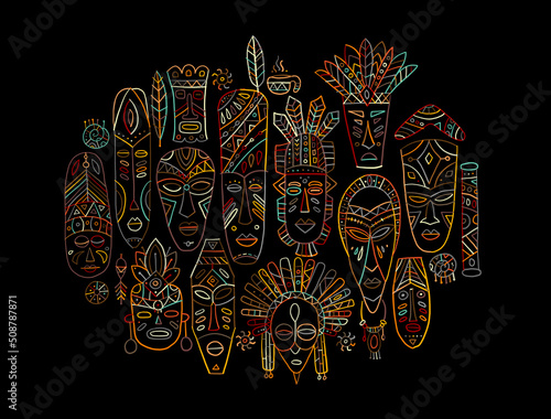 Tribal mask. Ethnic collection for your design