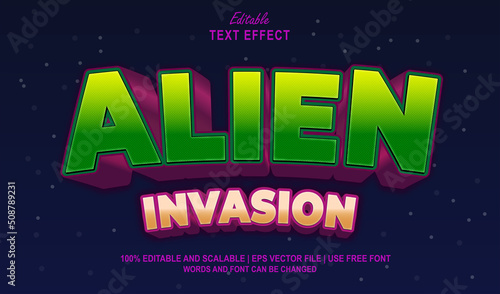 Alien Invasion Editable Text Effect 3D Style